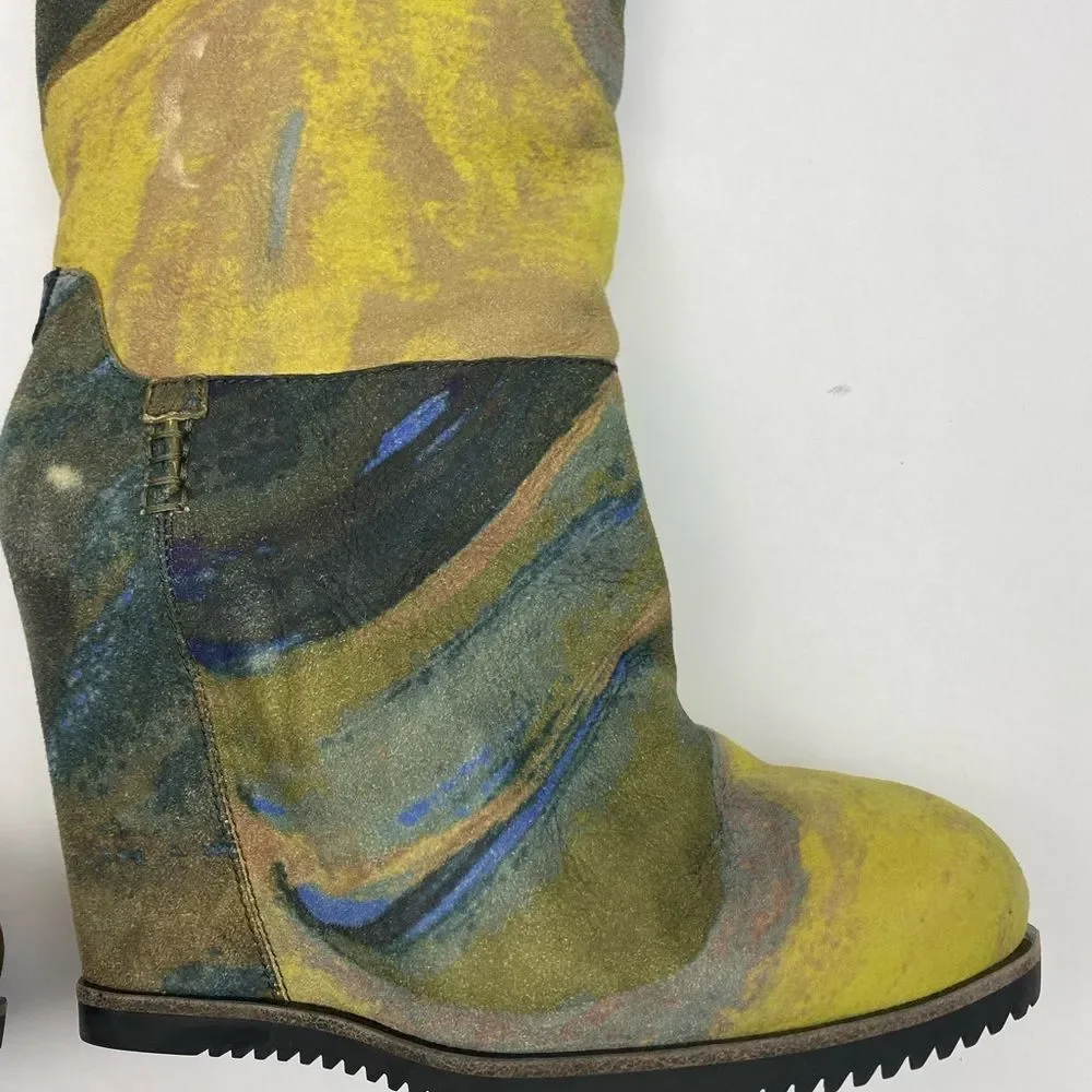 UGG X CLAIRE TABOURET FLUFF WEDGE BOOT WITH RARE BLUE LINING SZ 7 - Picture 10 of 15